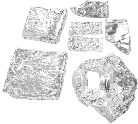 Odorkle Fireproof High Temperature Proof Aluminized Clothes Split, with Helmet, Jacket, Pants, Gloves, Shoe Covers for Boilers, Welding, Forestry