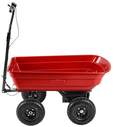 Generico Carrello carriola Elettrico con Facile Montaggio, Struttura in Acciaio Resistente e Robusto Carrello Multiuso con Vasca in polietilene