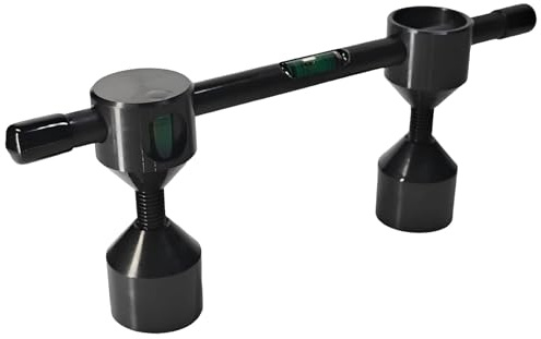 Generic Level for Pipe Flange Alignment, Black Metal with Dual Bubble, Precision Thread Adjustment, and Locking Nut, Industrial Grade