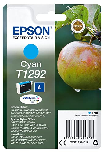 Epson Ink T129 Cyan Mela Größe L x SX230 SX235W BX320FW WF-7015 WF-7515 WF-7525 WF-3010DW WF-3520DWF WF-3530DTWF WF-3540DTWF