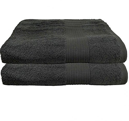 Julie Julsen 2er Pack Duschtuch 23 Farben erhältlich weich und saugstark 500gsm Öko Tex Anthrazit 70 x 140 cm
