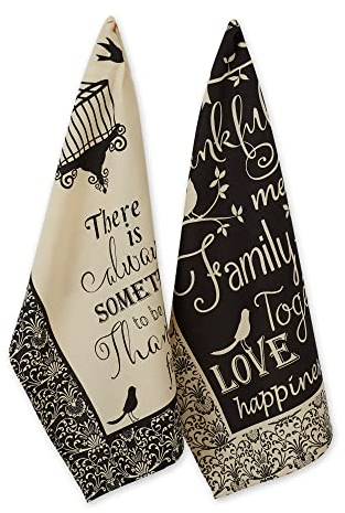DII CAMZ10797 Geschirrtücher, 100% Baumwolle, Für die Vögel, Bushel & Peck Dishtowel S/2