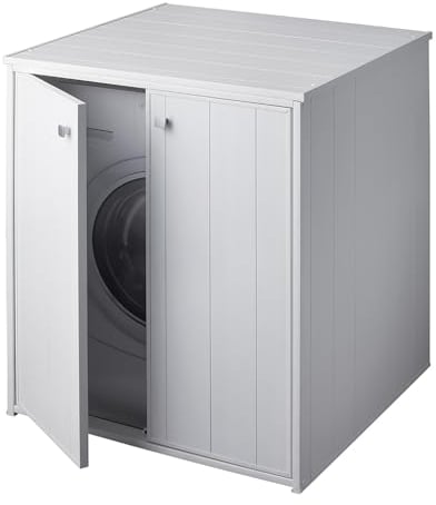 Mobile Copri Lavatrice Asciugatrice 77 X 71 Due Ante Pvc Bianco