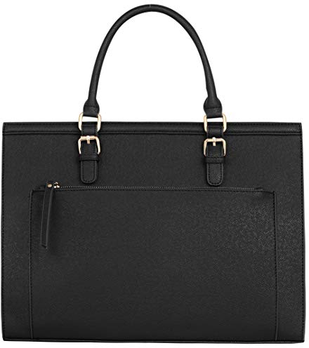 CRAZYCHIC - Damen Arbeitstasche Aktentasche Schule Tasche - Frauen Große Tote Shopper PU Leder - Business Arbeit Büro A4 Handtasche Henkeltasche - Multi Pocket Viele Fächer Tragetasche - Schwarz