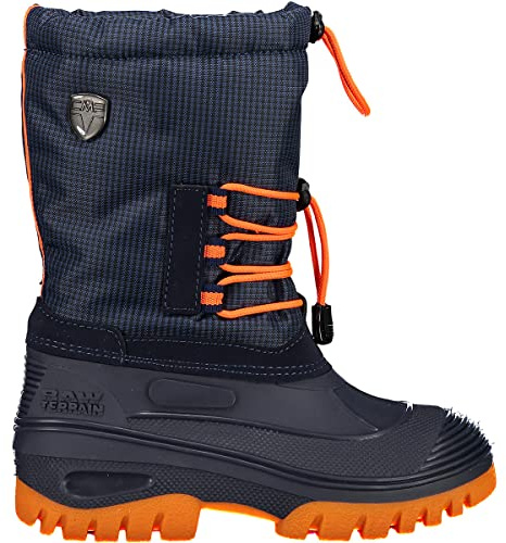 CMP KIDS AHTO WP SNOW BOOTS, Scarpone da Neve, Unisex - Bambini e ragazzi, Blu (B.Blue-Orange Fluo), 35 EU