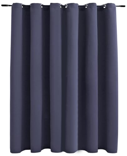 vidaXL Vorhang Verdunkelung mit Metallösen Verdunkelungsvorhang Kräuselband Ösen Schlaufe Thermo Gardine Blickdicht Anthrazit 290x245cm