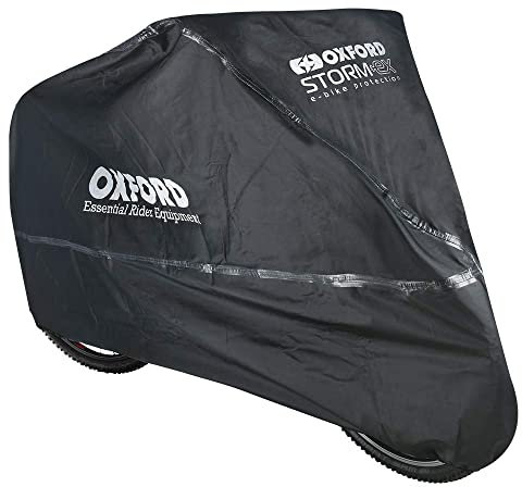 Oxford Stormex Single E-bike Cover, Premium Weatherproof Bike Cover With Durable Outer & Reflective Panels - Black