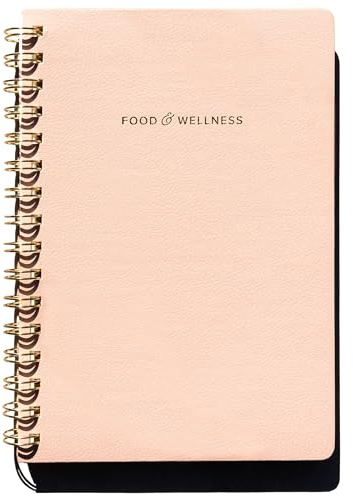 Kunitsa Co. Food and Exercise Journal for Women - Track Meals, Nutrition, and Weight Loss, 90 Days, Pink, 8.5 x 6 Inches