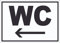 WC mit Pfeil nach links Aufkleber A4 (210x297mm)