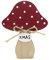 Helmecke & Hoffmann Holzpilz Deko Pilz, Deko-Pilz, Weihnachtsdeko-Pilz, Fliegenpilz in Holzoptik,