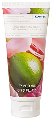 KORRES Ginger Lime Glättende Bodymilk mit Aloe Vera, pflegende Hautcreme mit zitrischem Limtettenduft & Ingwernoten, vegan, dermatologisch getestet, silikon- und parabenfrei, 200 ml