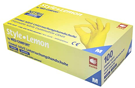 neoLab 1-0842 Nitril Einmalhandschuhe, Größe XL, Gelb, 100 Stück