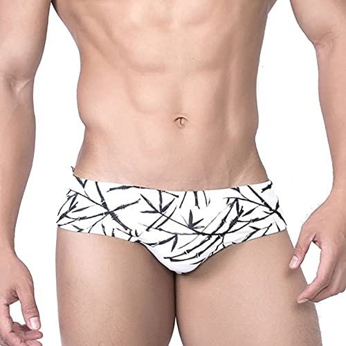 L-Peach Swimsuit Men's Swimwear Boxershorts Swimming Beach Sea Pool Sport Briefs Shorts H White XXL