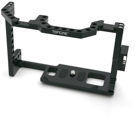 Topcine Kamerakäfig für Canon EOS 90D/80D/70D DSLR-Kamera, Fotografie, DSLR-Kamera, vollständiger Käfig mit doppelter Kaltschuhhalterung, 6,35 mm Schraubenloch, Standard-38 mm Bodenplatte