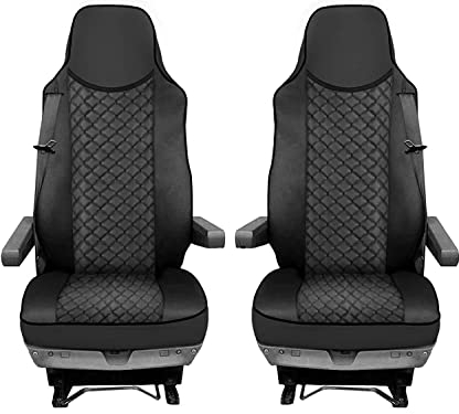 Sitzbezüge 1+1 Öko-Leder Für Man TGX TGS TGL ab 2015 LKW Schwarz
