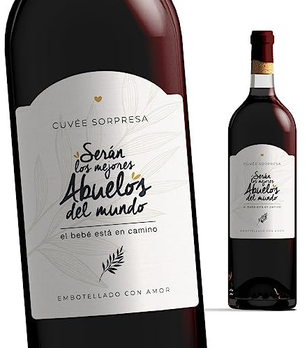 Manahia Etiqueta de botella abuelos | Serán los mejores abuelos del mundo, el bébé està en camino | Anuncio de embarazo - Anuncio de nacimiento