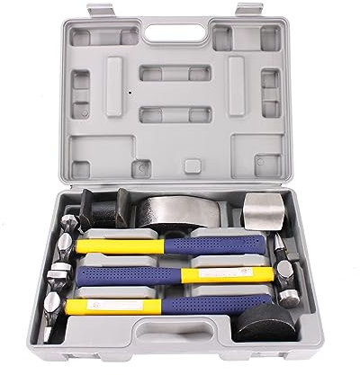 HFS(R) 7 Pcs Set Auto Body Fender Repair Tool Hammer Dolly Set