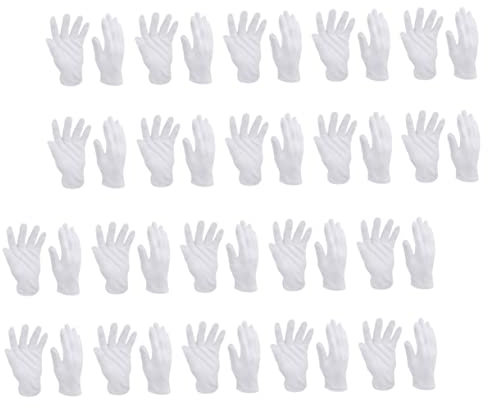 PLAFOPE 16paare Weiße Baumwollhandschuhe Für Damen Und Waschbare Elastische Handschuhe Für Inspektionen Ekzeme Und Trockene Hände