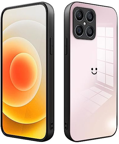 XINYEXIN Funda para Honor X8 4G Case con Vidrio Degradado, Moda Ultra Delgado Antichoque y Antiarañazos Protectora Carcasa - Rosa