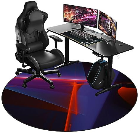 Silla de Oficina con Alfombrilla Antideslizante, Protector de Suelo Chair Mat Alfombra Gaming Suelo para Suelos Duros Alfombra para Silla Gaming Alfombra Silla Oficina, Diámetro100 cm