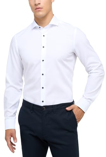 ETERNA Slim Fit Hemd Langarm Haifischkragen weiß Größe 41