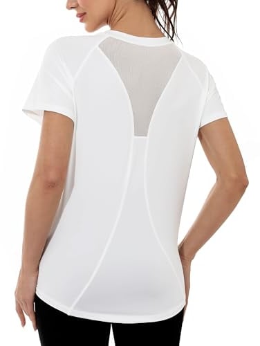 Gyabnw Funktionsshirt Damen Kurzarm Sportshirt Sport Oberteil Fitness Funktionsshirt Locker Laufshirt Atmungsaktiv Wandern