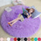 Skeiyo Teppiche Rund Shaggy Wohnzimmer, für Kinderzimmer Schlafzimmer Wohndekoration Pelziger Teppich,Lila 80cm