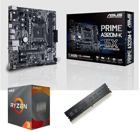 Kit Upgrade évolution PC - Carte mère AM4 + Processeur AMD Ryzen + DDR4, entièrement assemblé, testé et Maj Bios (AMD RYZEN 3, 8 Gigas DDR4)