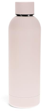 Rubber coated steel bottle 500ml, Light pink water bottle stainless steel