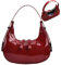 Borsa a tracolla per donne, borsa per gnocchi in pelle lucida da 8,7 pollici, elegante borsa nera, borse a meno di ascelle alla moda, borsetta (vino rosso)