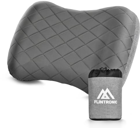 flintronic Aufblasbares Kissen für Camping/Reise, Camping Kissen, Reisekissen Aufblasbar, mit Abnehmbarem Kissenbezug, Ultralight Outdoor, Ergonomisches Kissen, Bequem, Ideal Für Urlaub und Reise