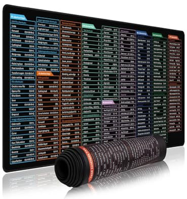 Excelpad Shortcut Mousepad, Excelpad Mouse Pad, Excel Cheat Sheet Desk Pad, Anti-slip Keyboard Pad, Excel Mouse Pad Shortcuts, Anti-Slip Computer Mat with Office Word Shortcuts Pattern (80*30cm)