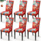 Weihnachten Stuhlhussen 6er Set Stretch Xmas Stuhlbezug Stuhlhussen für Esszimmerstühle Moderne Universal Weihnachtsstuhlbezüge Stuhlbezug für Weihnachts Esszimmer Hotel Party(6er Set, Weihnachtsmann)