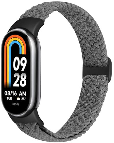 WNIPH Bracelet tressé compatible avec Xiaomi Mi Band 8/Xiaomi Mi Band 9/Xiaomi Mi Band 10, bracelet de remplacement tressé respirant réglable pour Xiaomi Smart Band 8, adapté aux hommes et aux femmes