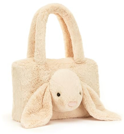 Jellycat Smudge Rabbit Tragetasche, 35,6 cm, Plüsch-Tragetasche, lustige und einzigartige Handtasche