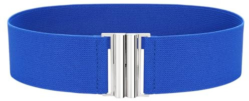 VONMELLI Breiter Elastischer Stretch Gürtel für Damen–Trimmer-Stretchgürtel, Retro Damen Taillengürtel Blau M