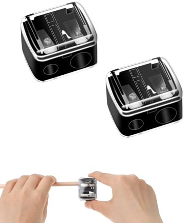 Thapncow 2 Stück Makeup Sharpener Anspitzer, Make-up Doppel-Spitzer, Spitzer für Kajalstifte - Universal Anspitzer, Augenbrauenstift, Lippenkonturenstift, Eyeliner, Präzisionsklingen