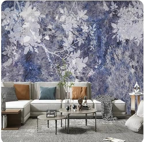 XDOUBAO Papier peint 3D motif fleur oiseau violet papier peint photo mural art déco, 3D, 430x300cm