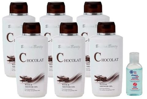 Bettina Barty Chocolat Bath- & Shower Gel 6x500 ml inklusive Gratis Vitapro Antibakteriell Handgel 50 ml