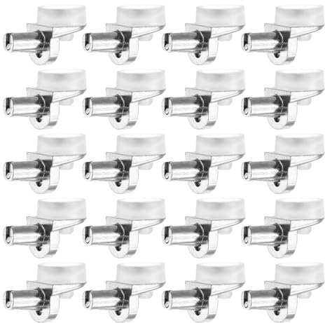 QUARKZMAN 20 Stück Regalstifte, 5mm Regalstifte Schrankregalstifte Stifte mit Saugnapf Metallregalstütznägel Halter verstellbar für Glastafeln Holzregale Schrank
