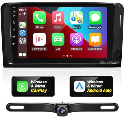 SizxNanv per GL ML Class GL450 ML350 ML450 ML500 W164 X164 Radio Compatibile con Radio Wireless Carplay Android Auto, Stereo Auto Navigazione Bluetooth GPS WiFi FM/Am 8 core