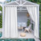 PONY DANCE Outdoor Gardinen Wasserdicht Schlaufenschal Blickdicht 2er Set Terrasse & Pavillon Vorhänge mit Klettschluss Outdoorvorhang Wetterfest, H 240 x B 140 cm, Weiß