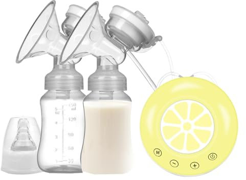Wuyooprt Double Breastfeeding Milk Pumps,Breast Pump Extraction Pumps with 2 Milk Bottles | Multiple Modes, Low Noise, Breastfeeding Supplies for Postpartum Moms, New Mothers