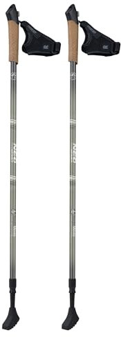 Neo-Sport Walking Stöcke Wanderstöcke Mit Korkgriff Aluminium Teleskop Verstellbar 85-143 cm 2 Stück Schwarz Grün