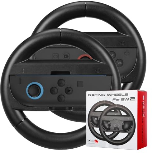 Switch 2 Lenkrad,Lenkräder für Nintendo Switch 2 Joy-Con Grip Rennlenkräder für Mario Kart 8 Deluxe 4-in-1 Mario Kart Spiel Switch 2 Lenkradgriff-Hülle, Switch 2 Zubehör, 2er-Pack
