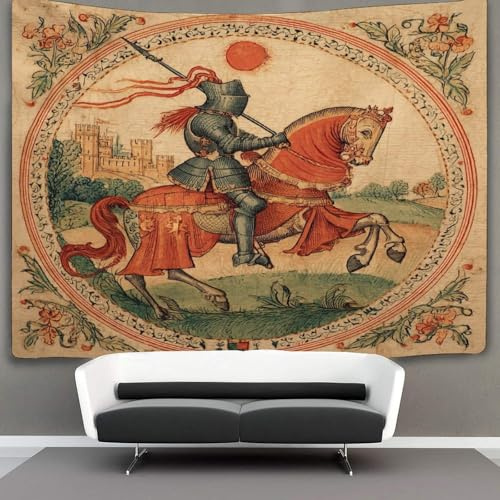 kaiyun Ritter Tapisserie Mittelalterlicher Stil Wandbehang Wandteppiche Für Schlafzimmer Wohnzimmer Wohnung Wohnheim Dekorationen Wandkunst Dekor 150cmx200cm