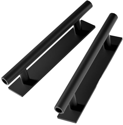 JEYORZY 2 Pièces Poignées de Porte Autocollantes, Poignées Autocollantes, Poignee de Meuble Cuisine, Poignées de Porte Coulissante pour Meuble Armoire Chambre à Coucher, Noir