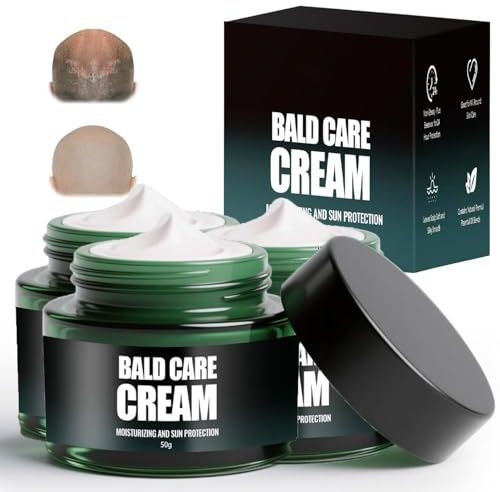 Kopfhaut Pflege Creme für Glatzenträger, Glatzencreme, Natürlicher Pflegende und Kopfhautpflege für Herren, Feuchtigkeitsspendend Hautcreme Männer, Anti-Shine-Effekt (3)