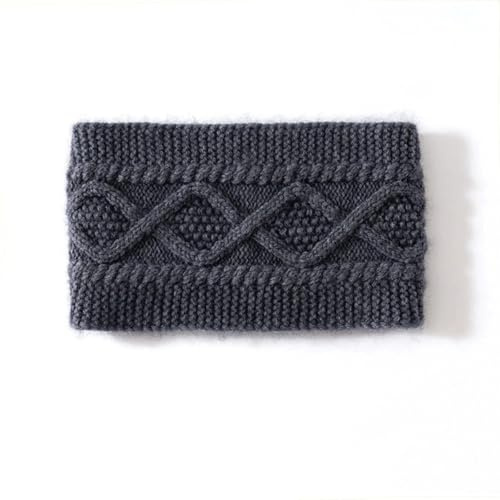 Damen Herbst Winter Stricken Cashmere Kopfband, einfache Stricken Textur verdickt und breit Haarband, warm und winddicht