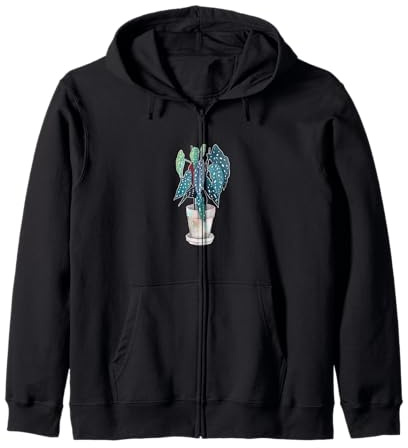 Indoor Plant T-Shirt - Begonia Maculata Zip Hoodie